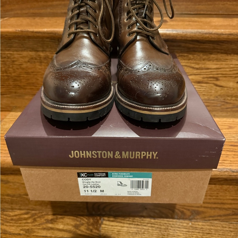 Johnston & Murphy Dark Brown Wingtip Boots